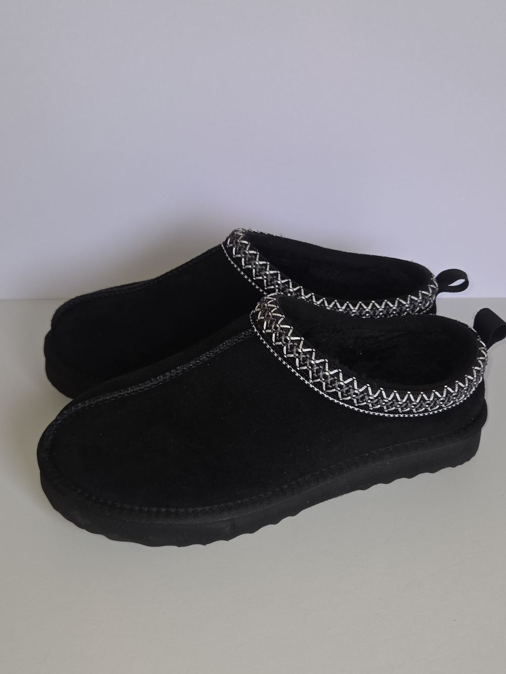 Black Faux-Shearling Women's Slip-On Clog